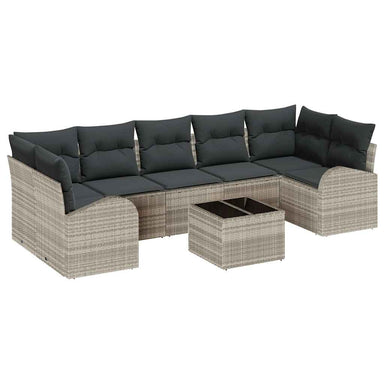 Tuin Sofa Set Lichtgrijs 55 x 55 x 37 cm poly rattan