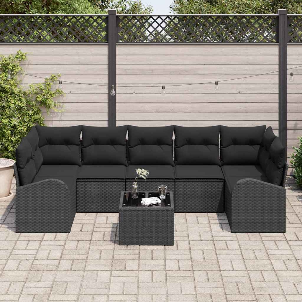 Tuin Sofa Set Zwart 55 x 55 x 37 cm poly rattan