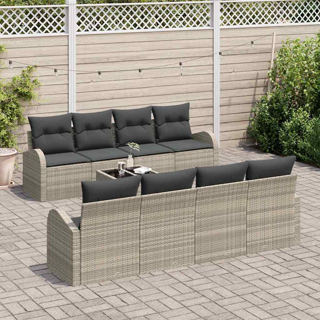 Tuin Sofa Set Lichtgrijs 55 x 55 x 37 cm poly rattan