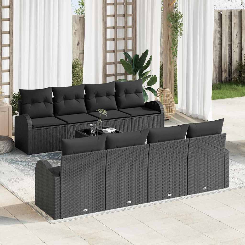 Tuin Sofa Set Zwart 55 x 55 x 37 cm poly rattan
