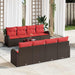 Bankstel 9 st 6-Aantal zitplaatsen Bruin en Rood Polyester
