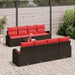 Bankstel 9 st 6-Aantal zitplaatsen Bruin en Rood Polyester