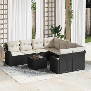 Tuin Sofa Set Zwart 55 x 55 x 37 cm poly rattan
