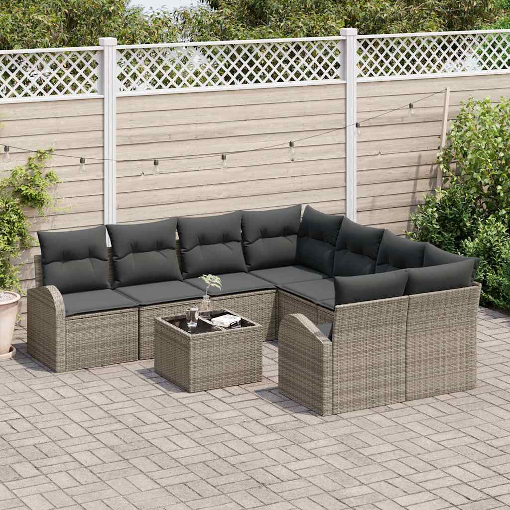 Tuin Sofa Set Grijs 55 x 55 x 37 cm poly rattan