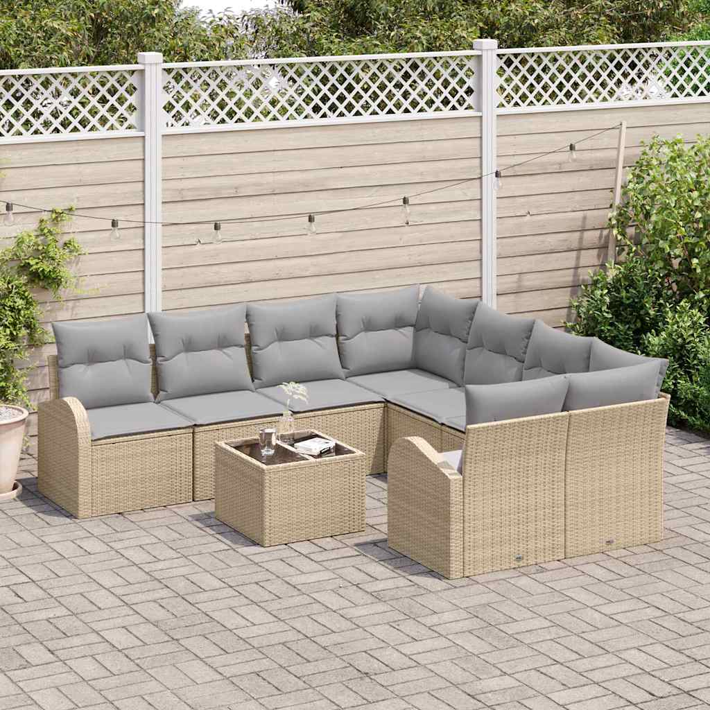 Tuin Sofa Set Beige 55 x 55 x 37 cm poly rattan