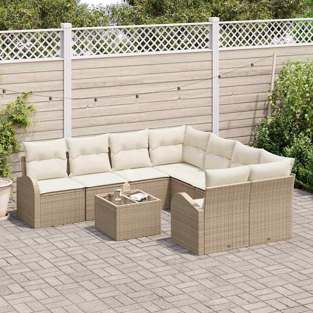Tuin Sofa Set Beige 55 x 55 x 37 cm poly rattan