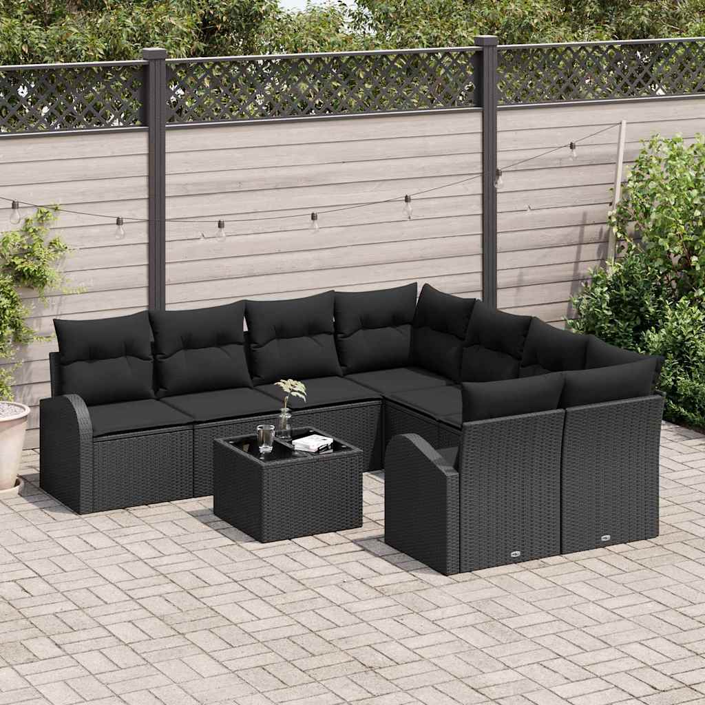 Tuin Sofa Set Zwart 55 x 55 x 37 cm poly rattan