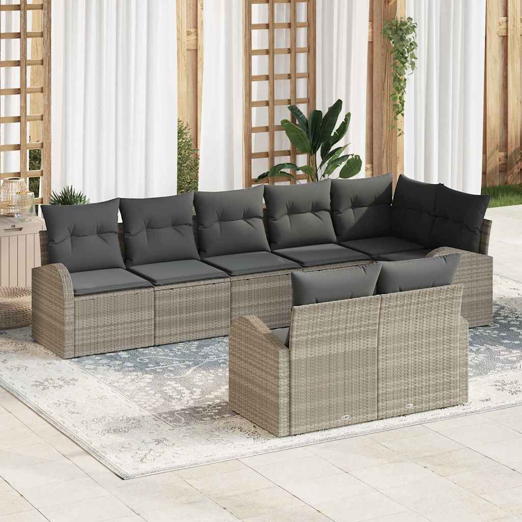 Tuin Sofa Set Lichtgrijs 55 x 55 x 37 cm poly rattan