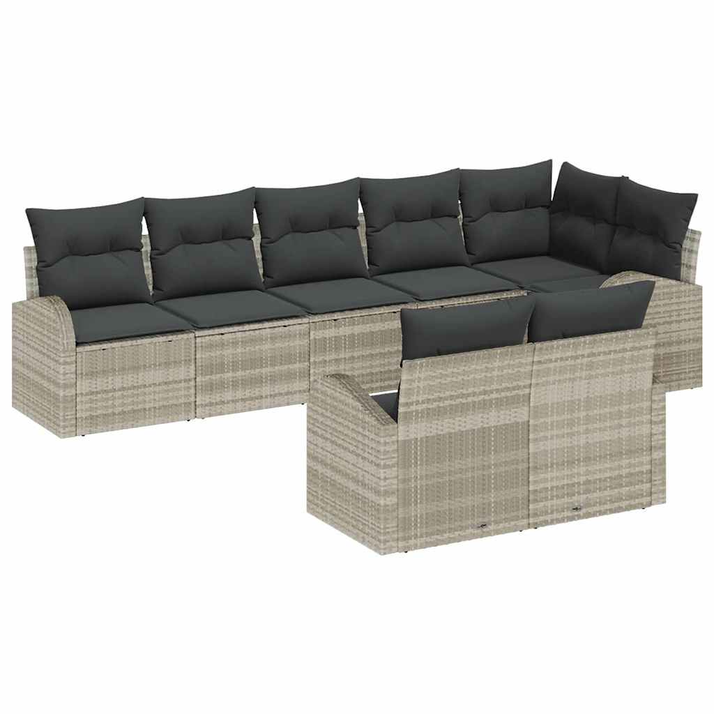 Tuin Sofa Set Lichtgrijs 55 x 55 x 37 cm poly rattan