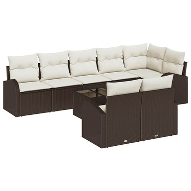 Tuin Sofa Set Bruin en Crème 55 x 55 x 37 cm poly rattan