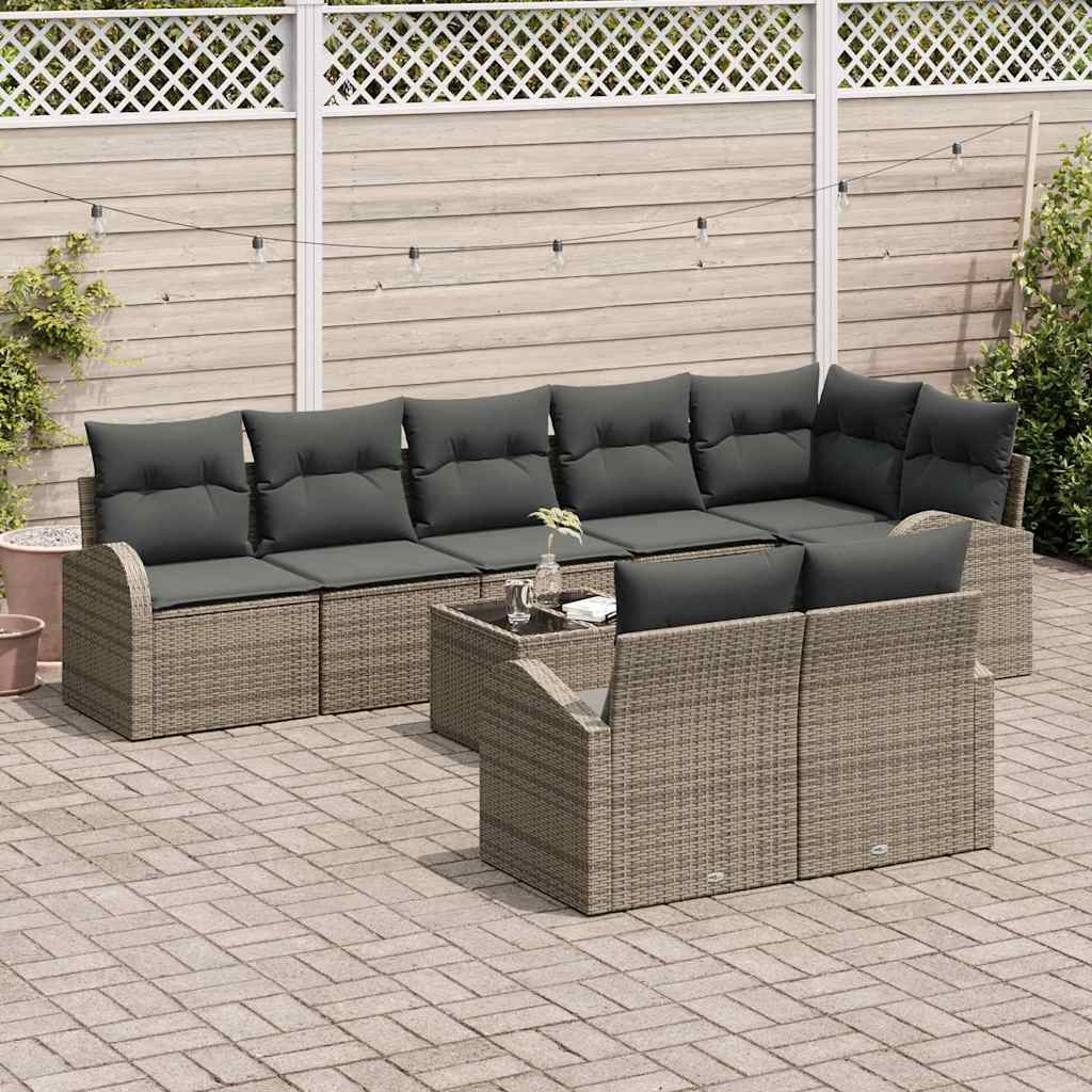Tuin Sofa Set Grijs 55 x 55 x 37 cm poly rattan