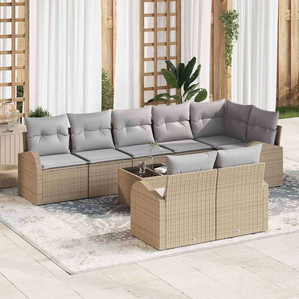 Tuin Sofa Set Beige en Grijs 55 x 55 x 37 cm poly rattan