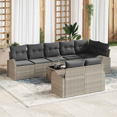 Tuin Sofa Set Lichtgrijs 55 x 55 x 37 cm poly rattan