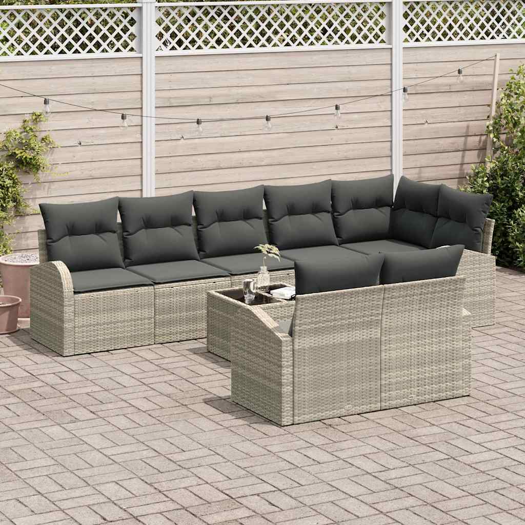 Tuin Sofa Set Lichtgrijs 55 x 55 x 37 cm poly rattan