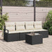 Bankstel 5 st 4-Aantal zitplaatsen Zwart en Crème poly rattan