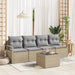 Bankstel 5 st 4-Aantal zitplaatsen Beige en Grijs poly rattan