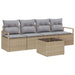 Bankstel 5 st 4-Aantal zitplaatsen Beige en Grijs poly rattan