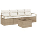 Bankstel 5 st 4-Aantal zitplaatsen Beige en Crème poly rattan