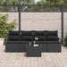 Bankstel 5 st 4-Aantal zitplaatsen Zwart poly rattan