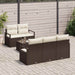 Bankstel 6 st 5-Aantal zitplaatsen Bruin en Crème poly rattan
