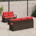 Bankstel 6 st 5-Aantal zitplaatsen Bruin en Rood poly rattan