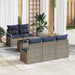 Bankstel 6 st 5-Aantal zitplaatsen Grijs en Marineblauw