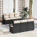 Bankstel 7 st 6-Aantal zitplaatsen Zwart en Crème poly rattan