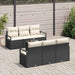 Bankstel 7 st 6-Aantal zitplaatsen Zwart en Crème poly rattan
