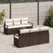 Bankstel 7 st 6-Aantal zitplaatsen Bruin en Crème poly rattan