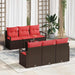 Bankstel 7 st 6-Aantal zitplaatsen Bruin en Rood poly rattan