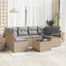 Bankstel 7 st 6-Aantal zitplaatsen Beige en Grijs poly rattan
