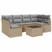 Bankstel 7 st 6-Aantal zitplaatsen Beige en Grijs poly rattan