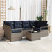 Bankstel 7 st 6-Aantal zitplaatsen Grijs en Blauw poly rattan