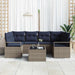 Bankstel 7 st 6-Aantal zitplaatsen Grijs en Blauw poly rattan