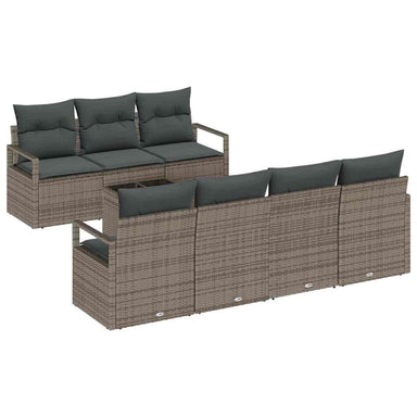 Bankstel 8 st 7-Aantal zitplaatsen Grijs poly rattan