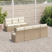 Bankstel 8 st 7-Aantal zitplaatsen Beige en Crème poly rattan