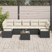 Bankstel 8 st 7-Aantal zitplaatsen Zwart en Crème poly rattan