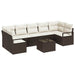 Bankstel 8 st 7-Aantal zitplaatsen Bruin en Crème poly rattan