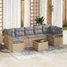 Bankstel 8 st 7-Aantal zitplaatsen Beige en Grijs poly rattan
