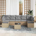 Bankstel 8 st 7-Aantal zitplaatsen Beige en Grijs poly rattan