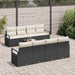 Bankstel 7 st 6-Aantal zitplaatsen Zwart en Crème poly rattan
