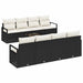Bankstel 7 st 6-Aantal zitplaatsen Zwart en Crème poly rattan