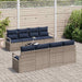 Bankstel 7 st 6-Aantal zitplaatsen Grijs en Blauw poly rattan