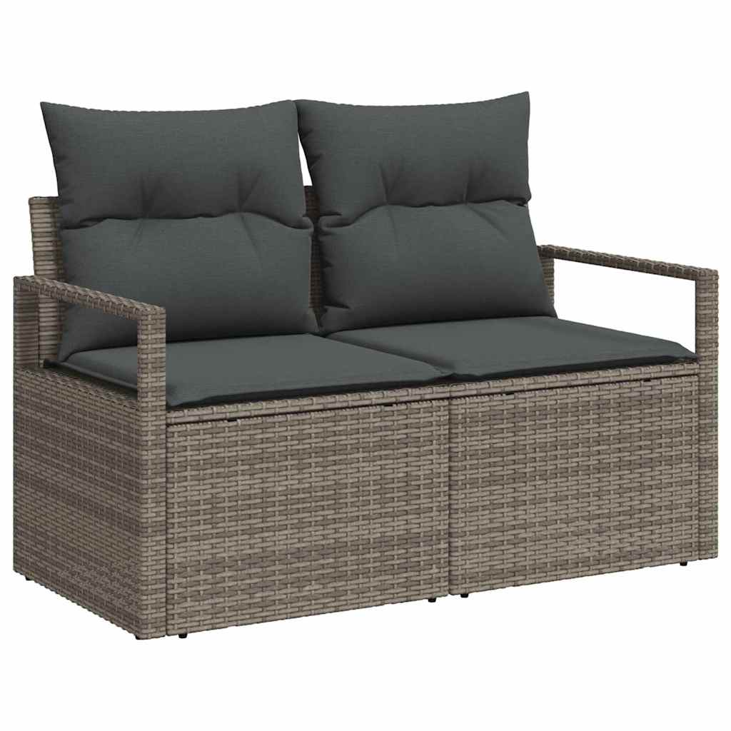 Bankstel 9 st 8-Aantal zitplaatsen Grijs poly rattan