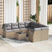 Bankstel 9 st 8-Aantal zitplaatsen Beige en Grijs poly rattan