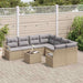 Bankstel 9 st 8-Aantal zitplaatsen Beige en Grijs poly rattan
