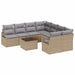 Bankstel 9 st 8-Aantal zitplaatsen Beige en Grijs poly rattan