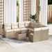 Bankstel 9 st 8-Aantal zitplaatsen Beige en Crème poly rattan