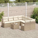 Bankstel 9 st 8-Aantal zitplaatsen Beige en Crème poly rattan