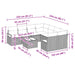 Bankstel 9 st 8-Aantal zitplaatsen Bruin en Rood poly rattan